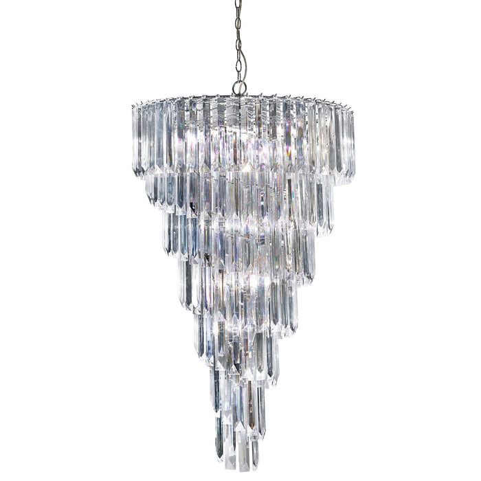 Searchlight Sigma 9Lt Chrome Chandelier With Clear Acrylic Rods • 7999-9CC