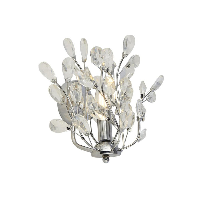 Searchlight Bouquet 1Lt Chrome Wall Light With Crystal Glass • 8011-1CC