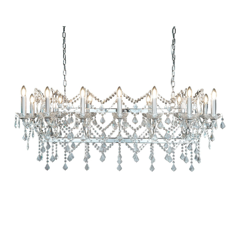 Searchlight Florence 14Lt Pendant Bar, Clear Crystal, Chrome • 80614-14CC