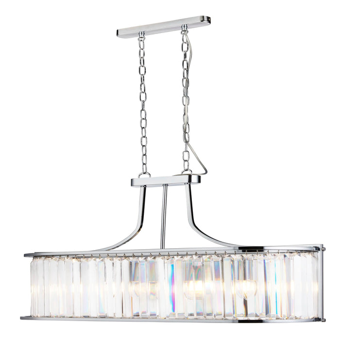 Searchlight Victoria 5Lt Oval Pendant, Chrome With Crystal Glass • 8095-5CC