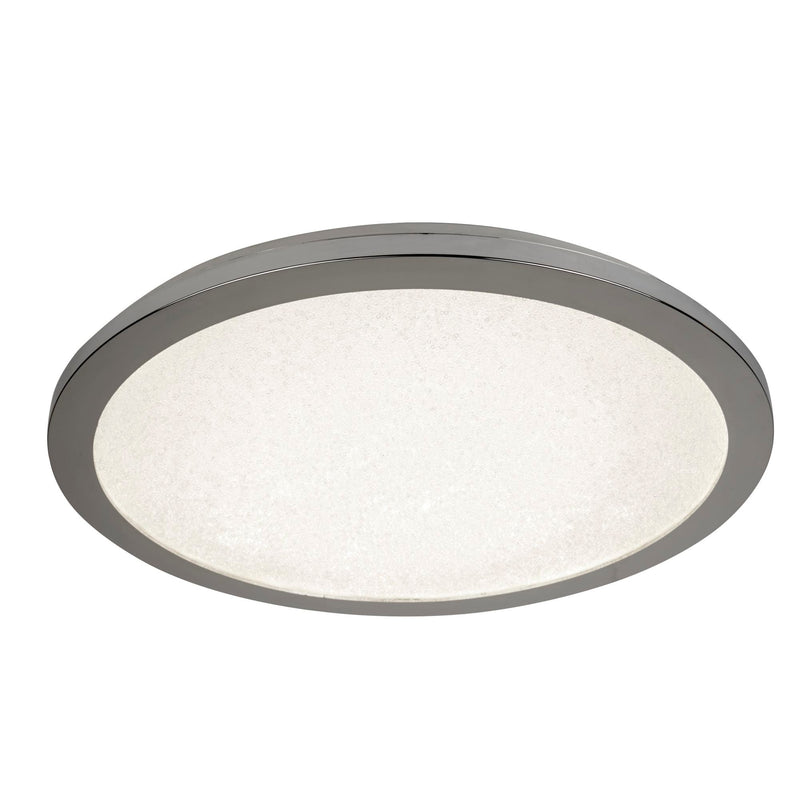 Searchlight Led Flush Ceiling Light, Dia 30Cm, Chrome And Crystal Sand, Ip44 • 8100-30CC