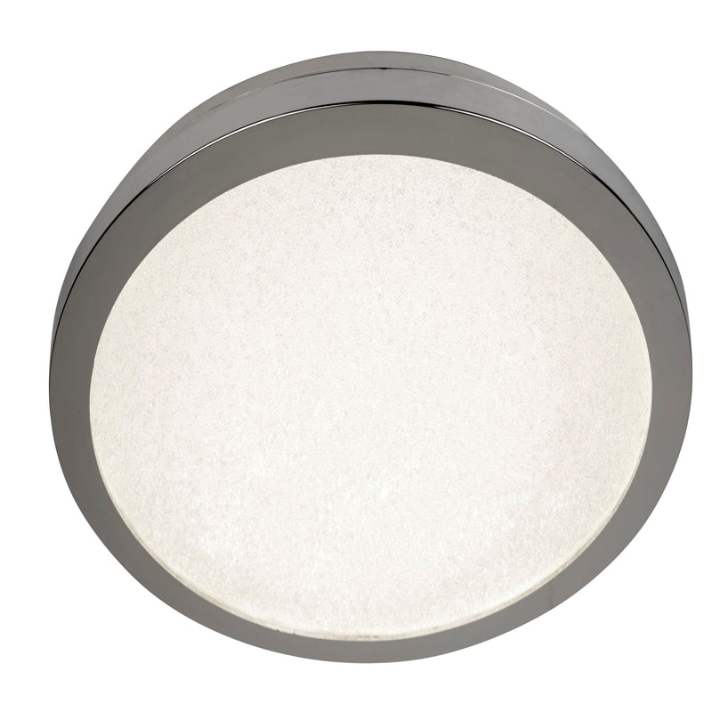 Searchlight Led Flush Ceiling Light, Dia 40Cm, Chrome And Crystal Sand, Ip44 • 8100-40CC