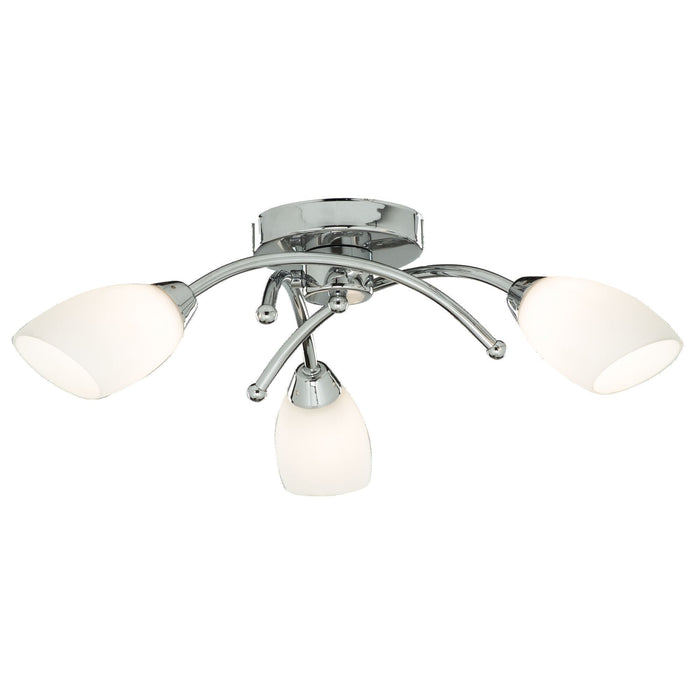 Searchlight Opera 3Lt Chrome Flush With Opal Glass • 8183-3CC