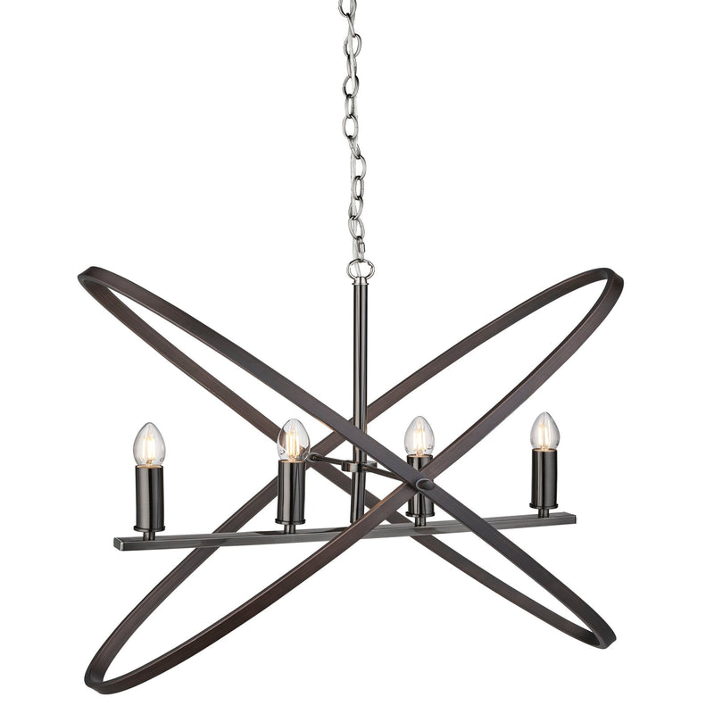 Searchlight Hoopla 4Lt Pendant, Pewter • 8244-4PW