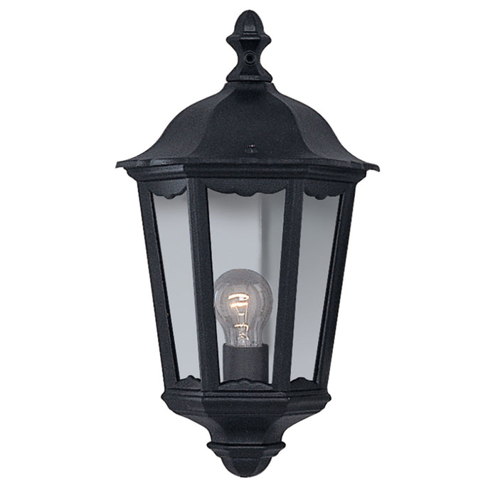 Searchlight Alex Outdoor Wall Light - 1Lt Black 'Half' • 82505BK