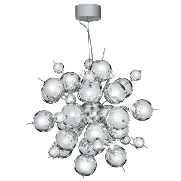 Searchlight Molecule 12Lt Chrome Pendant With Cc Balls • 8312-12CC