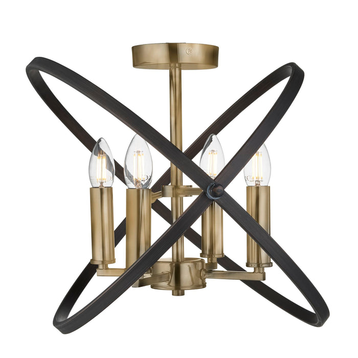 Searchlight Hoopla 4Lt Semi Flush, Bronze • 8344-4BZ