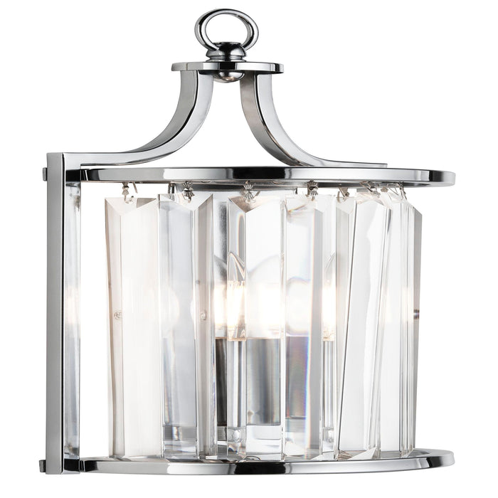 Searchlight Victoria 1Lt Wall Light, Chrome With Crystal Glass • 8571CC