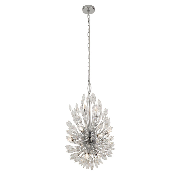 Searchlight Peacock 14Lt Pendant With Crystal • 86012-14CC