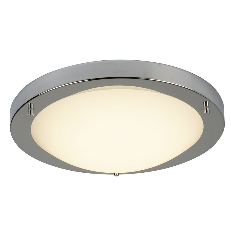 Searchlight Geneva Led Flush Satin Silver Fitting, Opal Glass, 12W • 8702SS