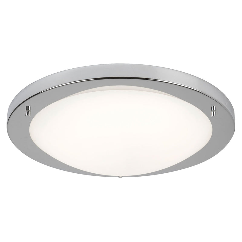Searchlight Geneva Led Flush Satin Silver Fitting, Opal Glass, 20W • 8703SS