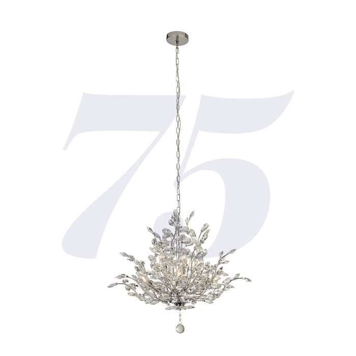 Searchlight Bouquet 7Lt Chrome Pendant With Crystal Glass • 8807-7CC