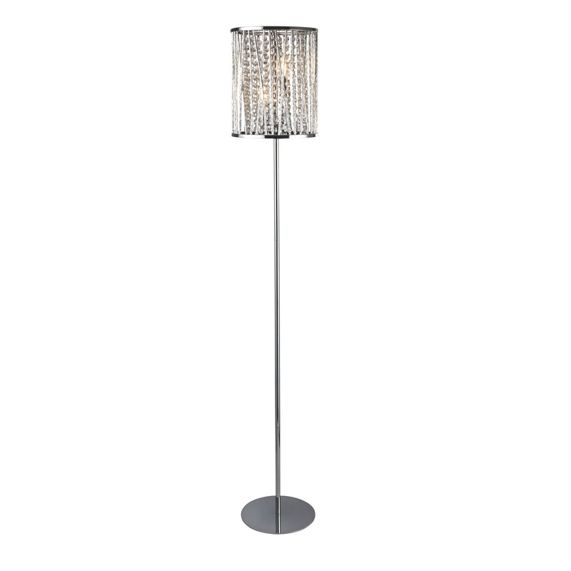 Searchlight Elise 2Lt Floor Lamp, Chrome, Crystal Drops • 8932CC