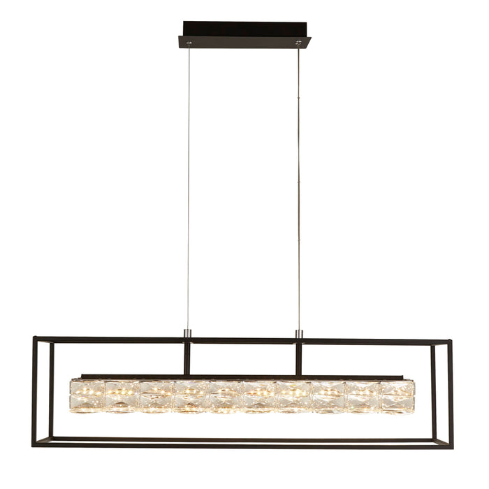 Searchlight Elevator Led Crystal Pendant With Matt Black Frame. Dimmable • 89562BK