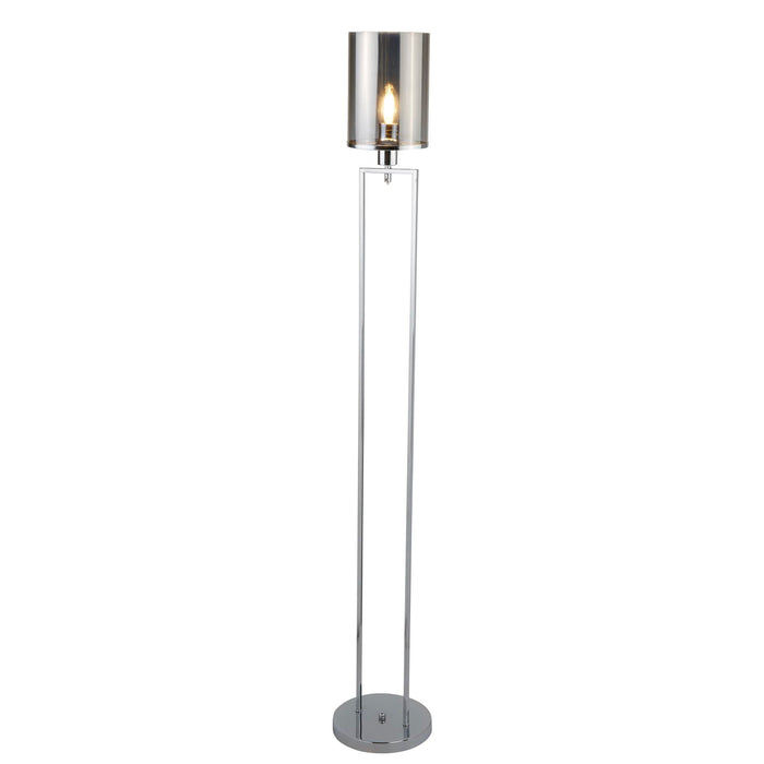 Searchlight Catalina 1Lt Floor Lamp, Chrome, Smoked Glass Shades • 9053CC