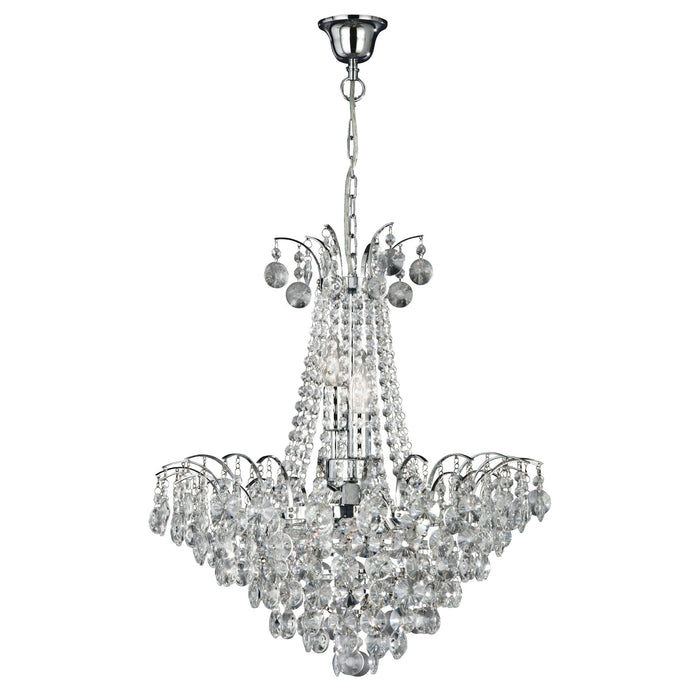 Searchlight Limoges 6Lt Cc Chandelier-Sunflower Xtal • 9071-52CC