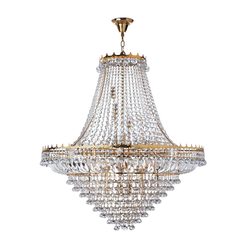 Searchlight Versailles -  19Lt (Dia 102Cm) Clear Crystal Chandelier, Gold Frame • 9112-102GO