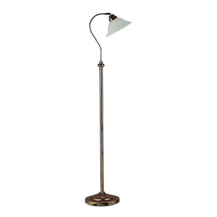 Searchlight Adjustable Floor Lamp - Ant/Brass Cw Scavo Glass • 9122AB