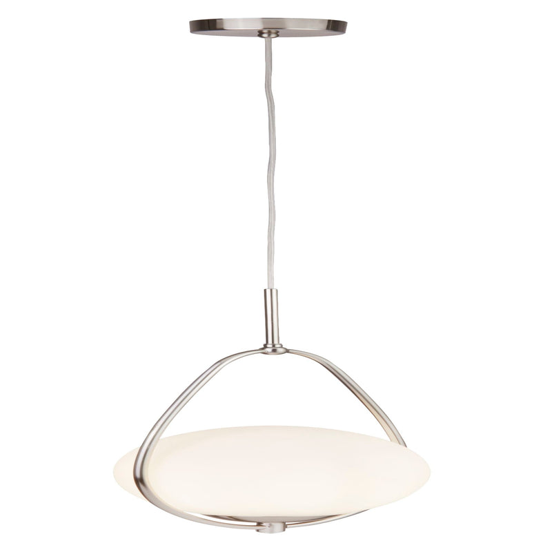 Searchlight Avalon 1Lt Ball Pendant, Ss With Matt Opal Glass • 9171-1SS