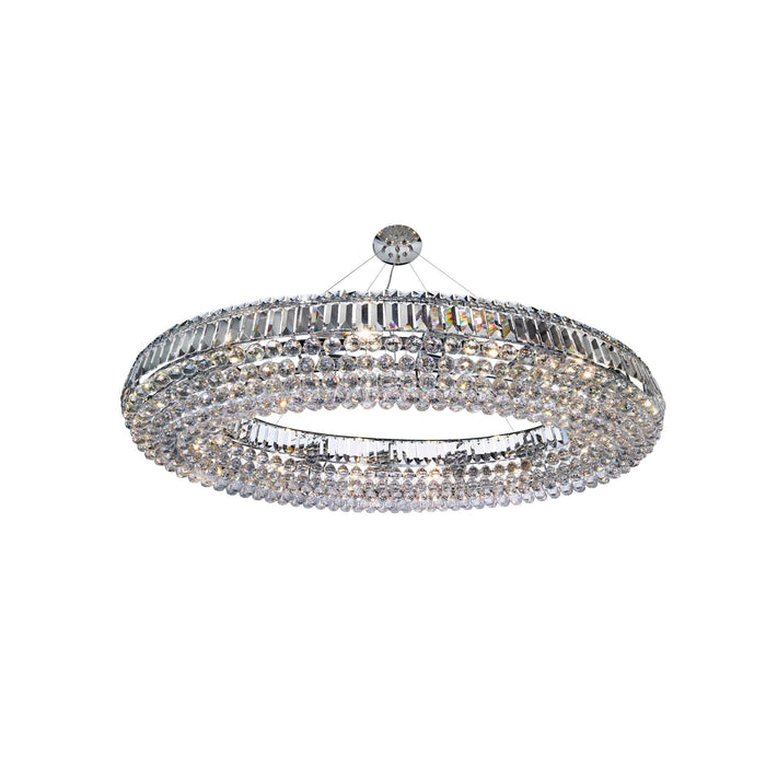 Searchlight Vesuvius Oval 24Lt Ceiling, Chrome With Clear K9 Coffins Trim & K5 Ball Drops • 9190CC