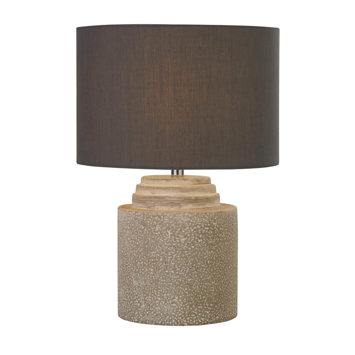 Searchlight Zara Grey Cement Table Lamp  With Grey Shade • 9260GY