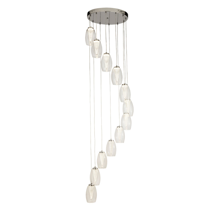 Searchlight Cyclone 12Lt Multi Drop Pendant With Clear Glass • 97291-12CL