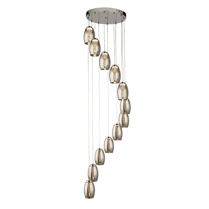 Searchlight Cyclone 12Lt Multi Drop Pendant With Smoked Glass • 97291-12SM