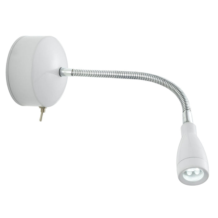 Searchlight Flexi Wall, Led Adjustable Wall Light -  Led Reading Light  - Chrome/White • 9917WH