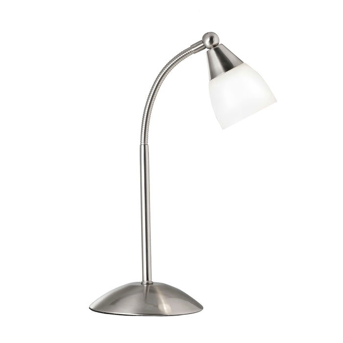 Searchlight Touch Table Lamp Ss - White Glass • 9961SS