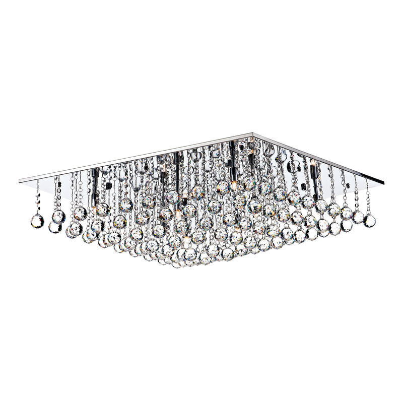 Dar Lighting Abacus 8 Light Flush Polished Chrome Crystal • ABA4750