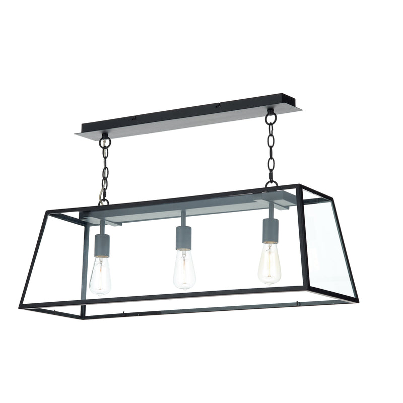 Dar Lighting Academy 3 Light Pendant Black • ACA0322