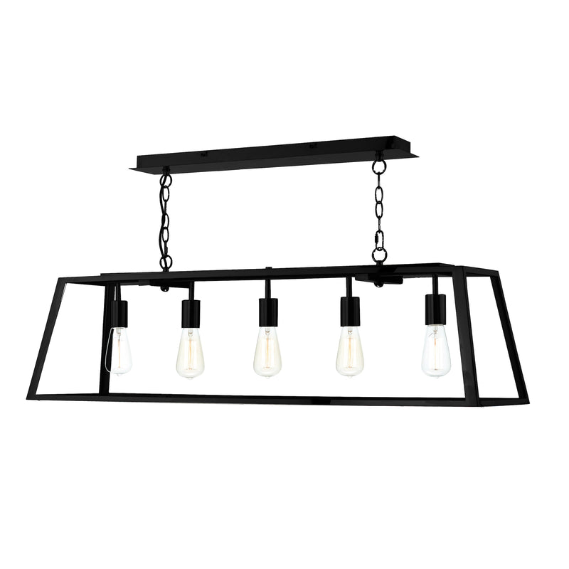 Dar Lighting Academy 5 Light Pendant Black • ACA0522