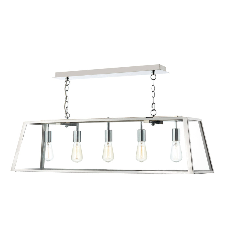 Dar Lighting Academy 5 Light Pendant Stainless Steel • ACA0544