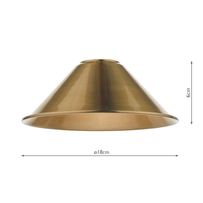 Dar Lighting Accessory Easy Fit Aged Brass Metal Shade 18cm • ACC861