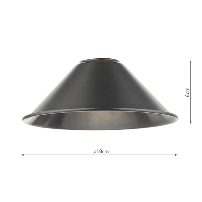 Dar Lighting Accessory Easy Fit Pewter Metal Shade 18cm • ACC862