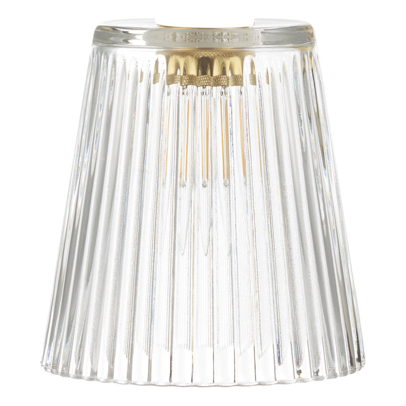 Dar Lighting Accessory Easy Fit Clear Ribbed Glass Shade • ACC865
