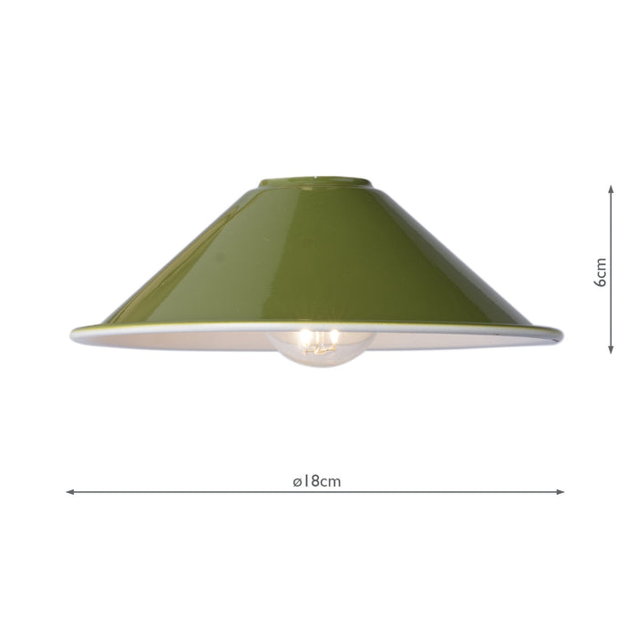 Dar Lighting Accessories Easy Fit Metal Shade Gloss Green 18Cm • ACC867