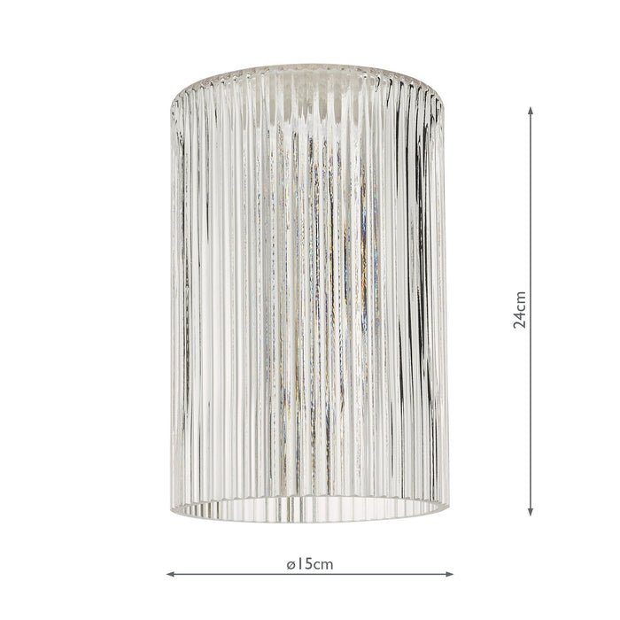 Dar Lighting Accessory Easy Fit Cylinder Ribbed Glass Shade • ACC869