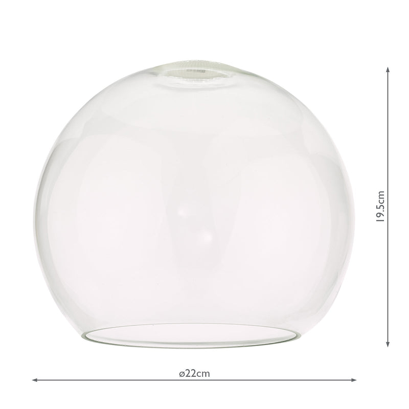 Dar Lighting Accessory Easy Fit Open Round Glass Shade • ACC871