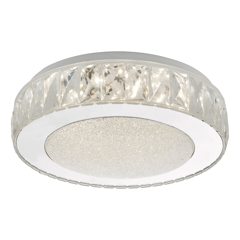 Dar Lighting Akelia Flush Acrylic & Stainless Steel Small LED • AKE5208