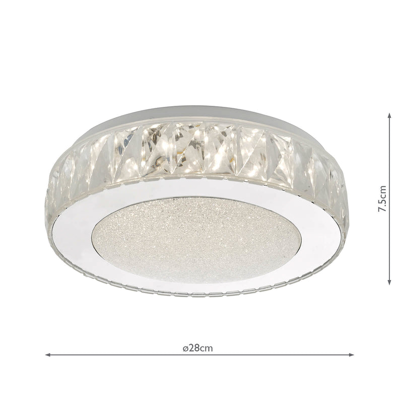 Dar Lighting Akelia Flush Acrylic & Stainless Steel Small LED • AKE5208