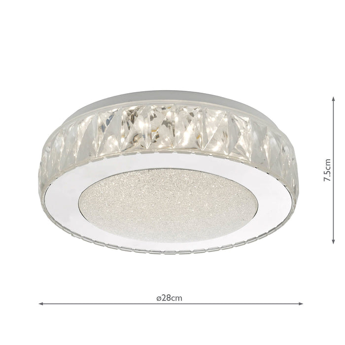 Dar Lighting Akelia Flush Acrylic & Stainless Steel Small LED • AKE5208