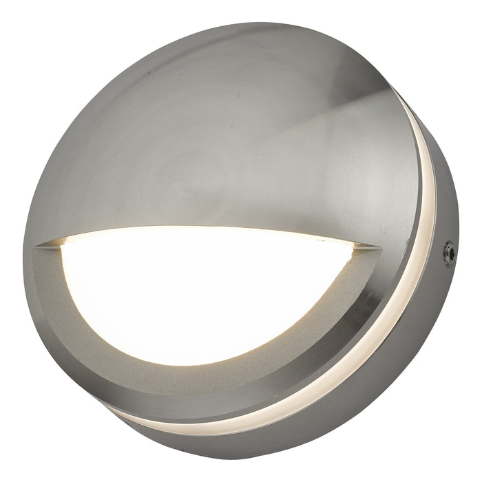 Dar Lighting Akos Round Eyelid Outdoor Wall Light Aluminium IP65 LED • AKO3268