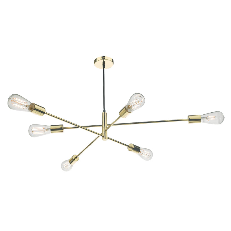 Dar Lighting Alana 6 Light Pendant Polished Gold • ALA0635
