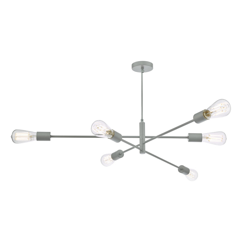 Dar Lighting Alana 6 Light Armed Fitting Matt Grey • ALA0639