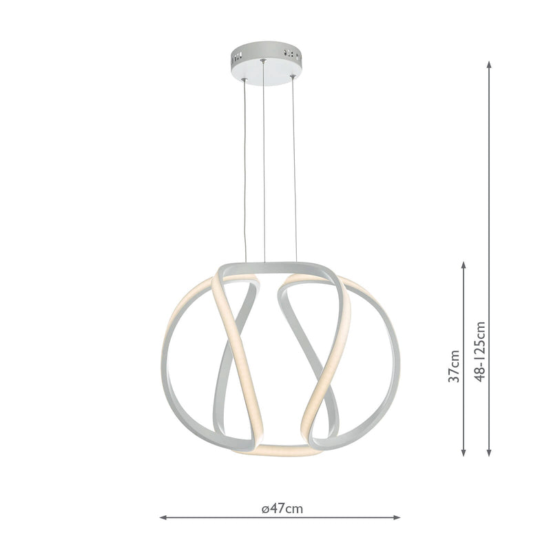 Dar Lighting Alonsa Pendant Small White LED • ALO012