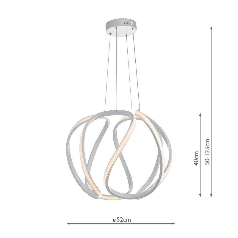 Dar Lighting Alonsa Pendant Large White LED • ALO862