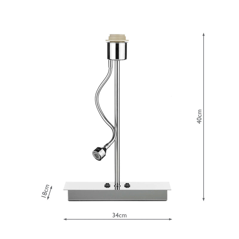 Dar Lighting Amalfi Table Lamp Polished Chrome LED Base Only • AMA4050