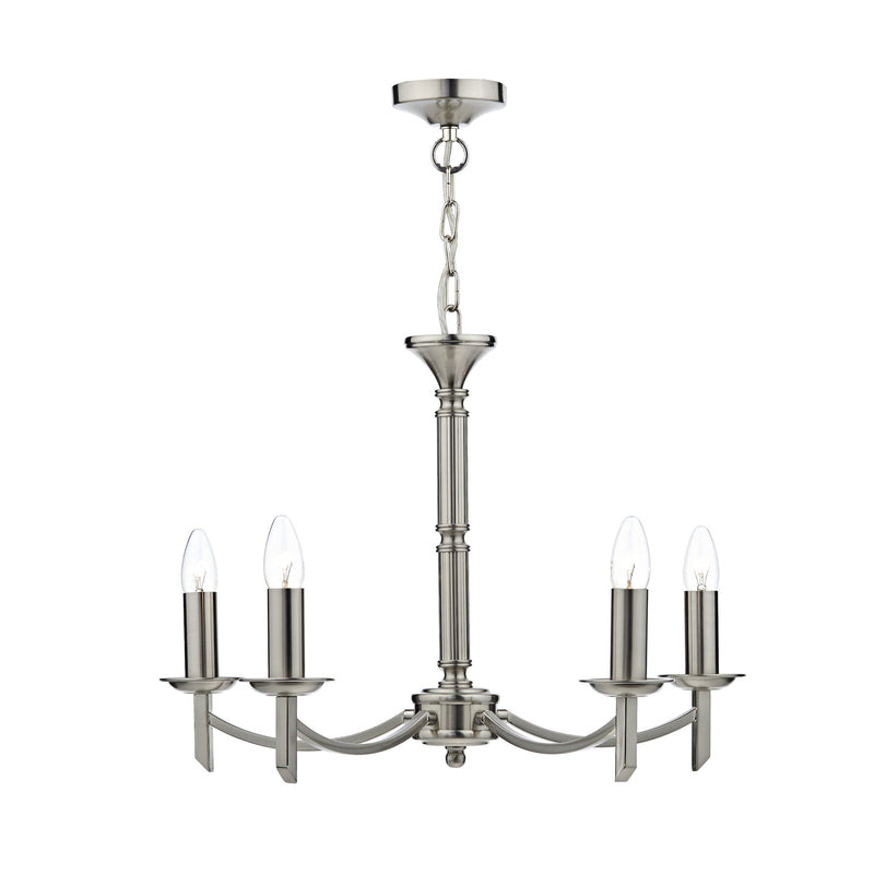Dar Lighting Ambassador 5 Light Dual Mount Pendant Satin Chrome • AMB0546