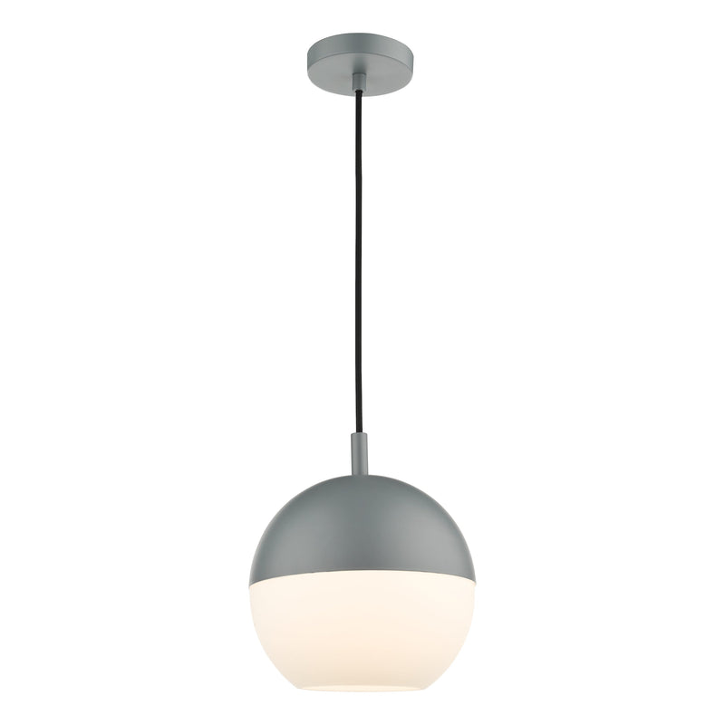 Dar Lighting Andre 1 Light Single Pendant Grey Opal Glass • AND0139